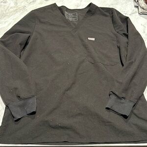 Figs long sleeve Catrina scrub top size large in black